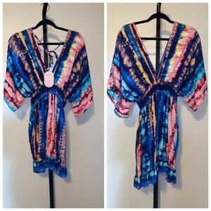 Tie-Dye Print Dress by Happy Look